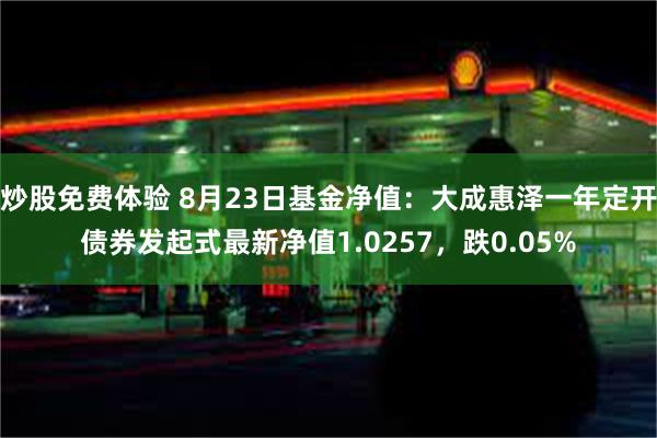 炒股免费体验 8月23日基金净值：大成惠泽一年定开债券发起式最新净值1.0257，跌0.05%